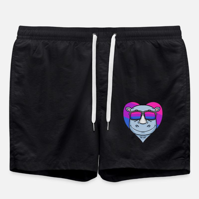 Bisexual Rhino Bisexuality Gift - Swim Trunks - black