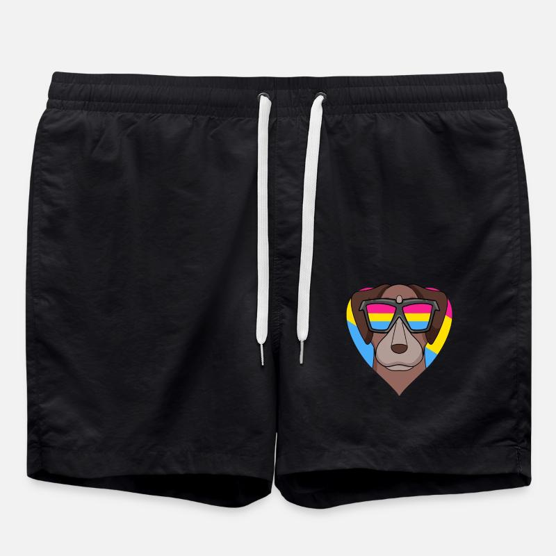 Pansexual Pointer Dog Gift - Swim Trunks - black