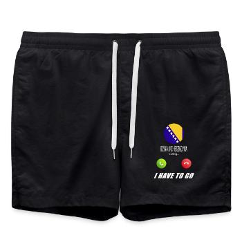 Bosnia and Herzegovina calls lusiger flags - Swim Trunks - black - Front - AI Model Male 185 light (185cm)