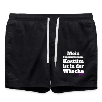 Superheldin Kostüm Ist In Der Wäsche Köln Karneval - Badeshorts - Schwarz - Vorne - AI Model Male 185 light (185cm)