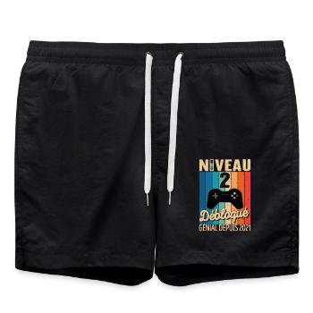 2 Ans 2021 Anniversaire Cadeau Citation Gamer - Short de bain - noir - Devant - AI Model Male 185 light (185cm)