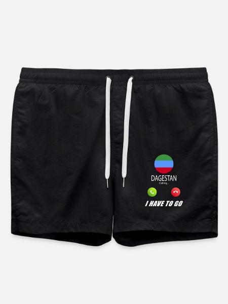 Dagestan calls lusiger flags saying - Swim Trunks - black