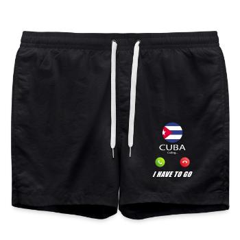 Cuba appelle les drapeaux lusiger en disant - Short de bain - noir - Devant - AI Model Male 185 light (185cm)