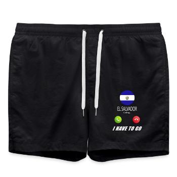 El Salvador calls lusiger flags saying - Swim Trunks - black - Front - AI Model Male 185 light (185cm)