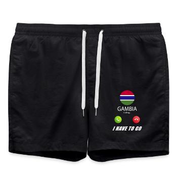 La Gambie appelle les drapeaux lusiger en disant - Short de bain - noir - Devant - AI Model Male 185 light (185cm)