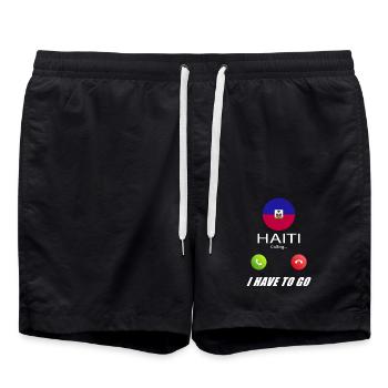 Haïti appelle les drapeaux lusiger slogan - Short de bain - noir - Devant - AI Model Male 185 light (185cm)