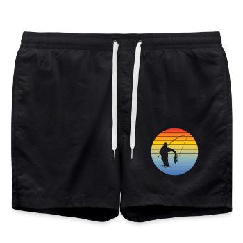 Pêche Pêche Pêcheur Pêche Hameçons - Short de bain - noir - Devant - AI Model Male 185 light (185cm)