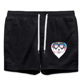 Transgender Transsexual Thai Bangkaew Dog - Swim Trunks - black - Front - AI Model Male 185 light (185cm)