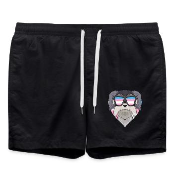 Transgenre Transsexuel Schnauzer Chien Cadeau - Short de bain - noir - Devant - AI Model Male 185 light (185cm)