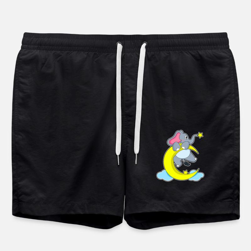 Elephant on clouds - Swim Trunks - black