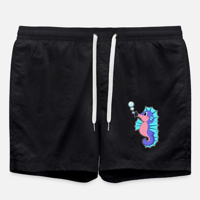 Sea horse - Swim Trunks - black