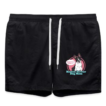 Boston Terrier Mom | Dog Dog Owner Gift - Swim Trunks - black - Front - AI Model Male 185 light (185cm)