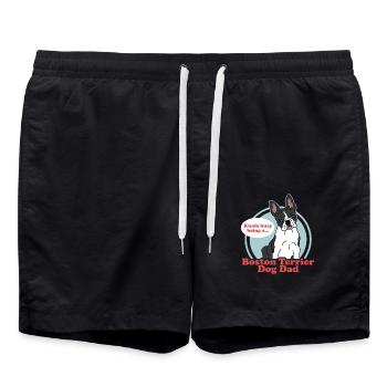 Boston Terrier Papa | Cadeau de propriétaire de chien de chien - Short de bain - noir - Devant - AI Model Male 185 light (185cm)