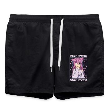 Best Anime Girl Ever | Anime Lover | Otaku Shirt - Swim Trunks - black - Front - AI Model Male 185 light (185cm)