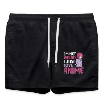 Nicht Seltsam Ich Liebe Einfach Anime | - Badeshorts - Schwarz - Vorne - AI Model Male 185 light (185cm)