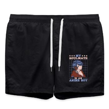 Mon âme sœur est un jeune | d’anime - Short de bain - noir - Devant - AI Model Male 185 light (185cm)