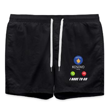 Le Kosovo appelle les drapeaux lusiger slogan - Short de bain - noir - Devant - AI Model Male 185 light (185cm)
