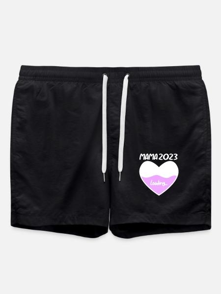 Maman 2023 Mère Grossesse Enceinte - Short de bain - noir