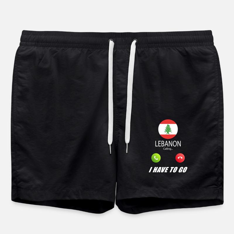 Lebanon calls lusiger flags - Swim Trunks - black