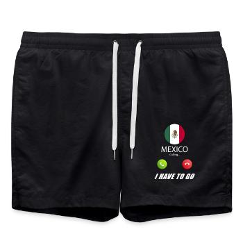 Le Mexique appelle les drapeaux lusiger en disant - Short de bain - noir - Devant - AI Model Male 185 light (185cm)