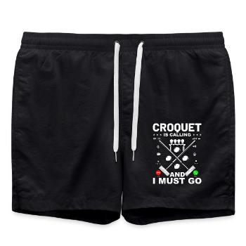 Croquet appelle et je dois y aller - Short de bain - noir - Devant - AI Model Male 185 light (185cm)