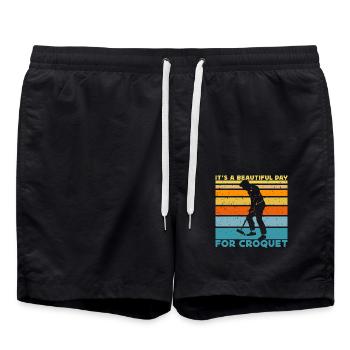 C’est une belle journée pour croquet - Short de bain - noir - Devant - AI Model Male 185 light (185cm)