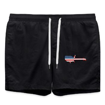 Inspiré américain par la guitare électrique - Short de bain - noir - Devant - AI Model Male 185 light (185cm)