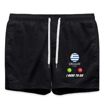 Uruguay calls lusiger flags saying - Swim Trunks - black - Front - AI Model Male 185 light (185cm)