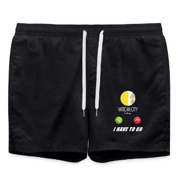La Cité du Vatican appelle les drapeaux lusiger en disant - Short de bain - noir - Devant - AI Model Male 185 light (185cm)