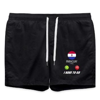 Le Paraguay appelle les drapeaux lusiger en disant - Short de bain - noir - Devant - AI Model Male 185 light (185cm)