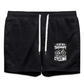 Fahrradtour Fahrrad Radeln Radfahren Mountainbike - Badeshorts - Schwarz - Vorne - AI Model Male 185 light (185cm)