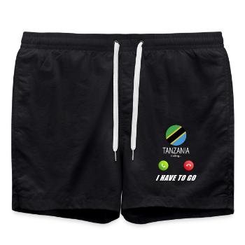 La Tanzanie appelle aux drapeaux Lusiger en disant - Short de bain - noir - Devant - AI Model Male 185 light (185cm)