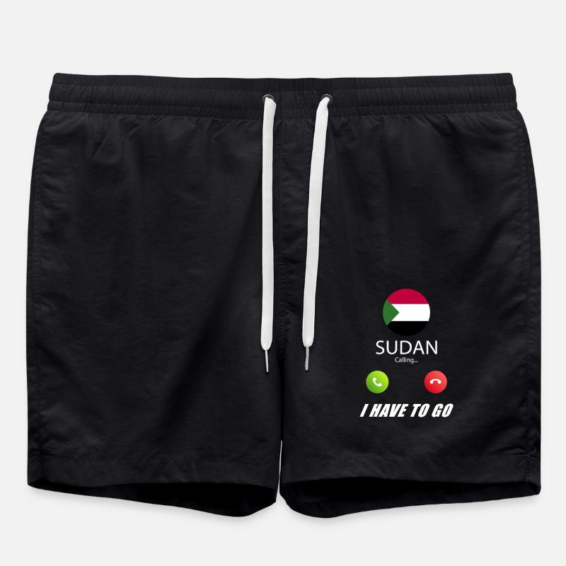 Sudan calls lusiger flags - Swim Trunks - black