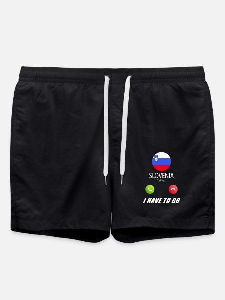 Slovenia calls lusiger flags slogan - Swim Trunks - black