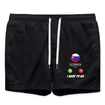 Slovakia calls on Lusiger flags - Swim Trunks - black - Front - AI Model Male 185 light (185cm)