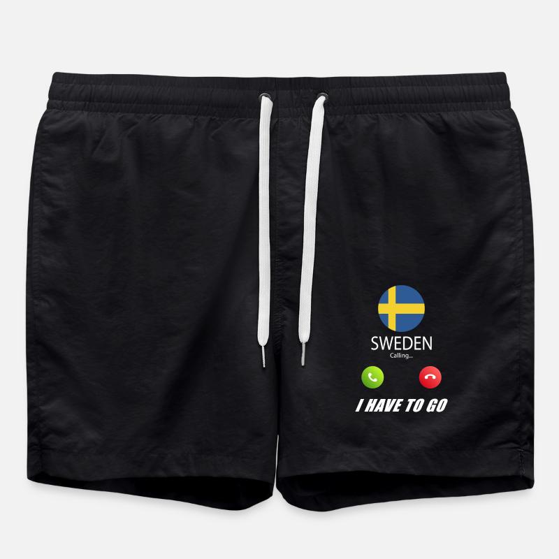 Sweden calls lusiger flags - Swim Trunks - black