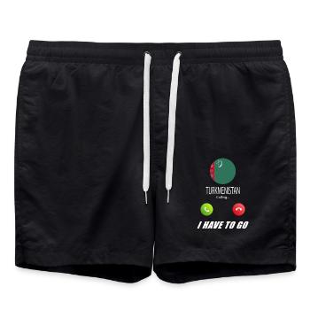 Le Turkménistan appelle les drapeaux lusiger en disant - Short de bain - noir - Devant - AI Model Male 185 light (185cm)