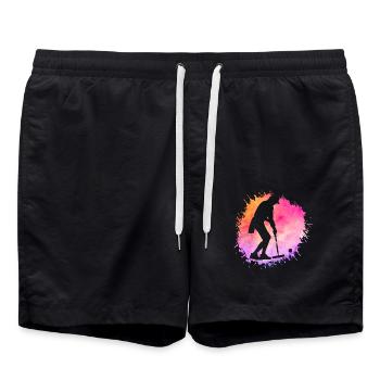 Croquet Rétro - Short de bain - noir - Devant - AI Model Male 185 light (185cm)