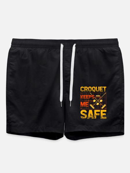 Croquet keeps me safe - Swim Trunks - black