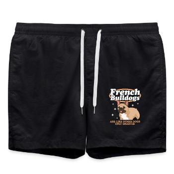 Französische Bulldogge | French Bulldog Geschenk - Badeshorts - Schwarz - Vorne - AI Model Male 185 light (185cm)