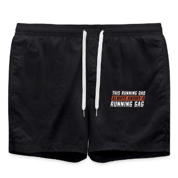 Running Dad Running Gag | Running Apparel | - Swim Trunks - black - Front - AI Model Male 185 light (185cm)