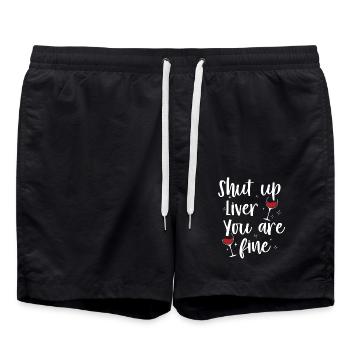Shut Up Liver You Are Fine | Bourbon Drinker - Badeshorts - Schwarz - Vorne - AI Model Male 185 light (185cm)