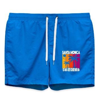Coucher de soleil à Santa Monica en Californie - Short de bain - cobalt blue - Devant