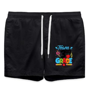 Team 3. Jahr - Badeshorts - Schwarz - Vorne - AI Model Male 185 light (185cm)