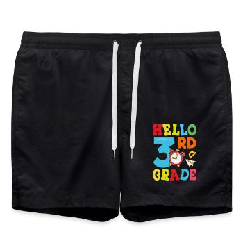 Hallo 3. Jahr - Badeshorts - Schwarz - Vorne - AI Model Male 185 light (185cm)