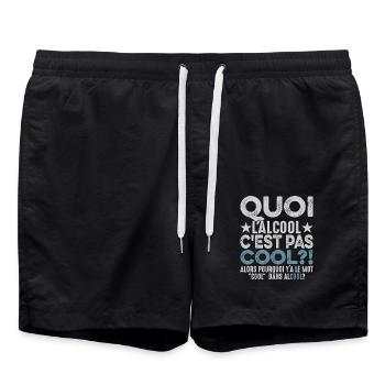 Quoi L'alcool C'est Pas Cool Humour Alcoolique - Short de bain - noir - Devant - AI Model Male 185 light (185cm)