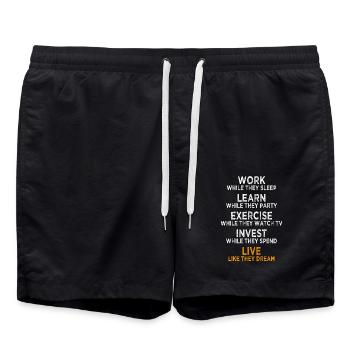 Travailler pendant qu’ils dorment En disant le succès de l’entrepreneur - Short de bain - noir - Devant - AI Model Male 185 light (185cm)