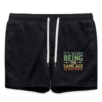 It's Weird To Be The Same Age As The Elders - Swim Trunks - black - Front - AI Model Male 185 light (185cm)