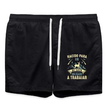 Né Pour Aller À La Chasse Chasser Cadeau Nature - Short de bain - noir - Devant - AI Model Male 185 light (185cm)