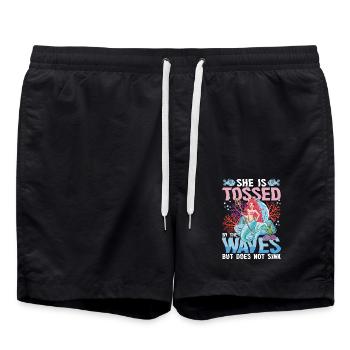 Niedliche Meerjungfrau Wellen Meer für alle - Badeshorts - Schwarz - Vorne - AI Model Male 185 light (185cm)